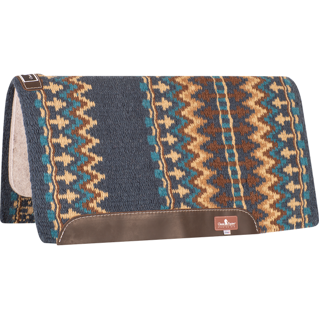 Classic Equine Classic Blanket Straight Pad - Navy / Chestnut