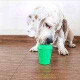 SodaPup Coffee Cup eDispener Durable Rubber Chew Toy and Treat Dispenser - Green - Large