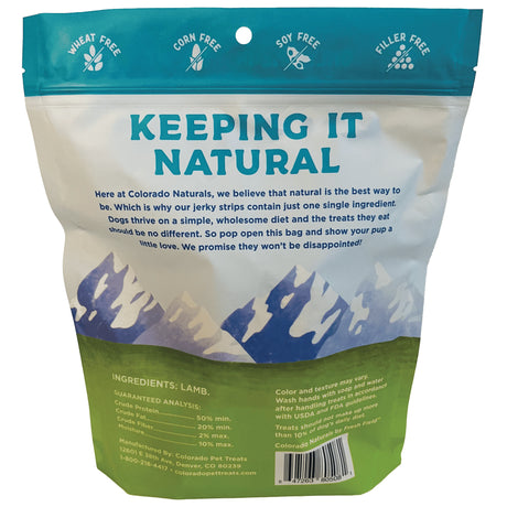 Colorado Pet Treats Colorado Naturals Lamb Jerky Strip Dog Treats - 16oz.