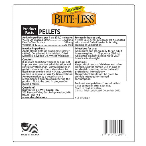 Absorbine Bute-Less Comfort & Recovery Supplement Pellets - 10lb.