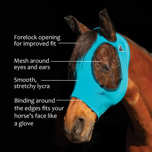 Professional Choice Comfort Fit Lycra Fly Mask with Ears- Purple