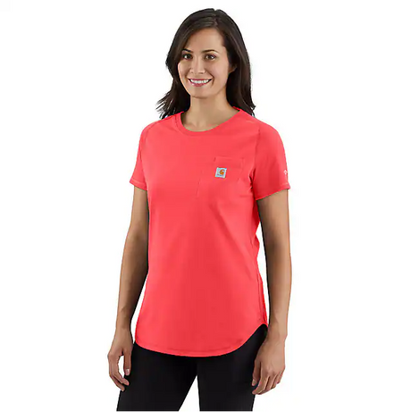 Carhartt Women's Force Relaxed Fit Midweight Pocket T-Shirt Coral Glow /  / REG