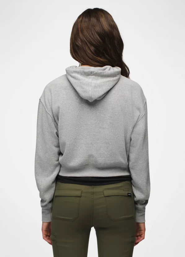Prana Cozy Up Crop Hoodie - Heather Grey