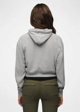 Prana Cozy Up Crop Hoodie - Heather Grey