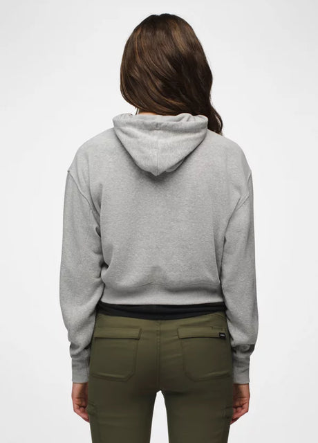 Prana Cozy Up Crop Hoodie - Heather Grey