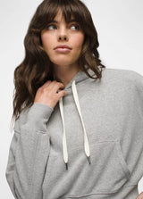 Prana Cozy Up Crop Hoodie - Heather Grey