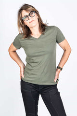 Dovetail Workwear Solid V-Neck Tee - Moss Green Moss Green