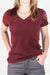 Dovetail Workwear Solid V-Neck Tee - Currant Currant