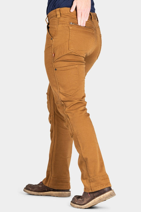 Dovetail Workwear Britt Utility Thermal Pant - Saddle Brown Stretch Denim