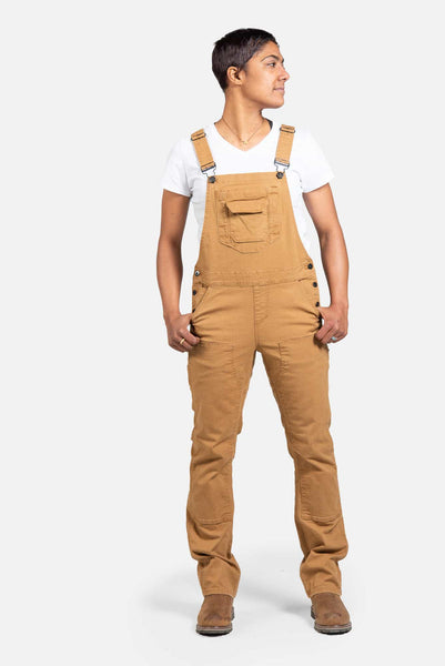 roughlow ヴェルソー high-waist wide salopette Dovetail Workwear Freshley Overall - Saddle Brown Canvas