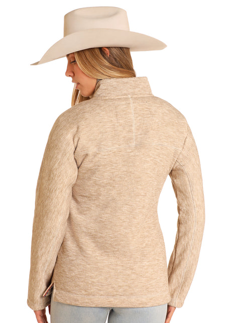 Powder River Outfitters Berber Lined 1/4 Zip Jacket - Natural