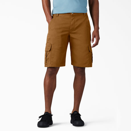 Dickies Men's Flex Relaxed Fit Duck Cargo Short Brown duck