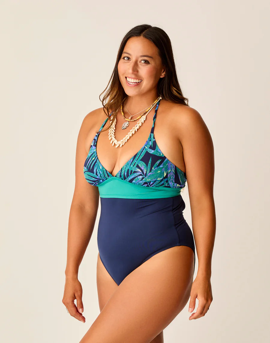 Carve Designs Dahlia One Piece - Blue Oasis/Navy