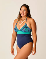 Carve Designs Dahlia One Piece - Blue Oasis/Navy