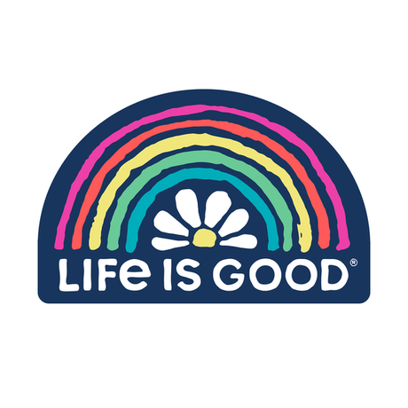 Life Is Good Daisy Rainbow Small Die Cut Decal Darkest blue