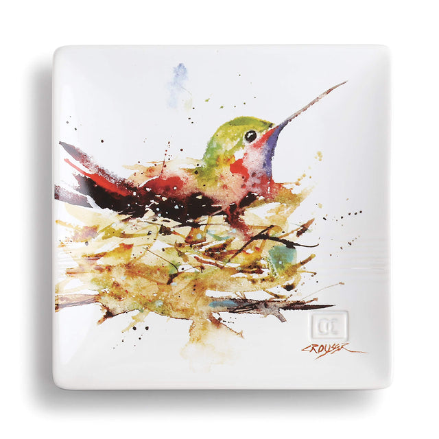 Dean Crouser Hummingbird in Nest Snack Plate