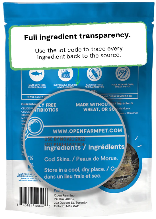 Open Farm Dehydrated Cod Skins Treat - 2.25oz