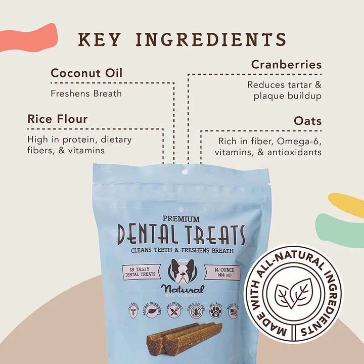 Natural Dog Company Dental Treats - 18 Sticks