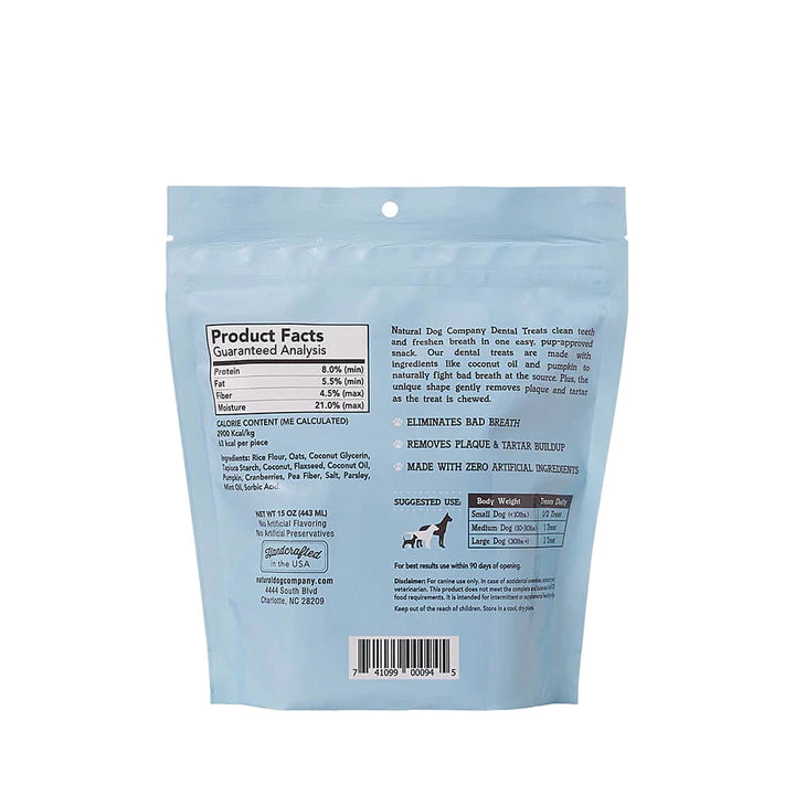 Natural Dog Company Dental Treats - 18 Sticks