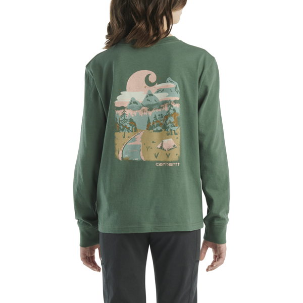 Carhartt Girls' Mountain Pocket Long Sleeve T-Shirt - Cilantro Dark Green