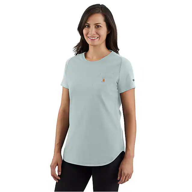 Carhartt Women's Force Relaxed Fit Midweight Pocket T-Shirt Dew Drop /  / REG