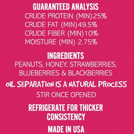 SodaPup Dogtastic Gourmet Peanut Butter for Dogs - Berries & Honey Flavor - 17oz.