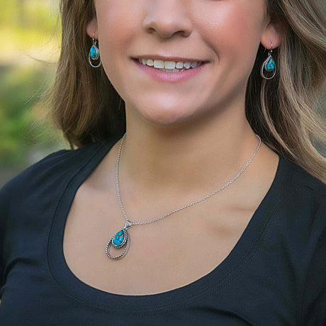 Montana Silversmiths Double Rope Turquoise Necklace