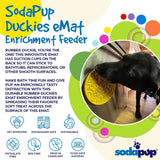 SodaPup Duckies Design Lick Mat with Suction Cups - Yellow