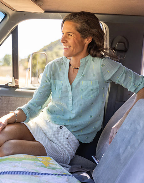 Carve Designs Dylan Gauze Shirt - Haze Print