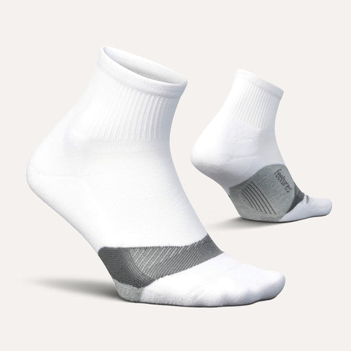 Feetures Elite Light Cushion Quarter Sock - White White