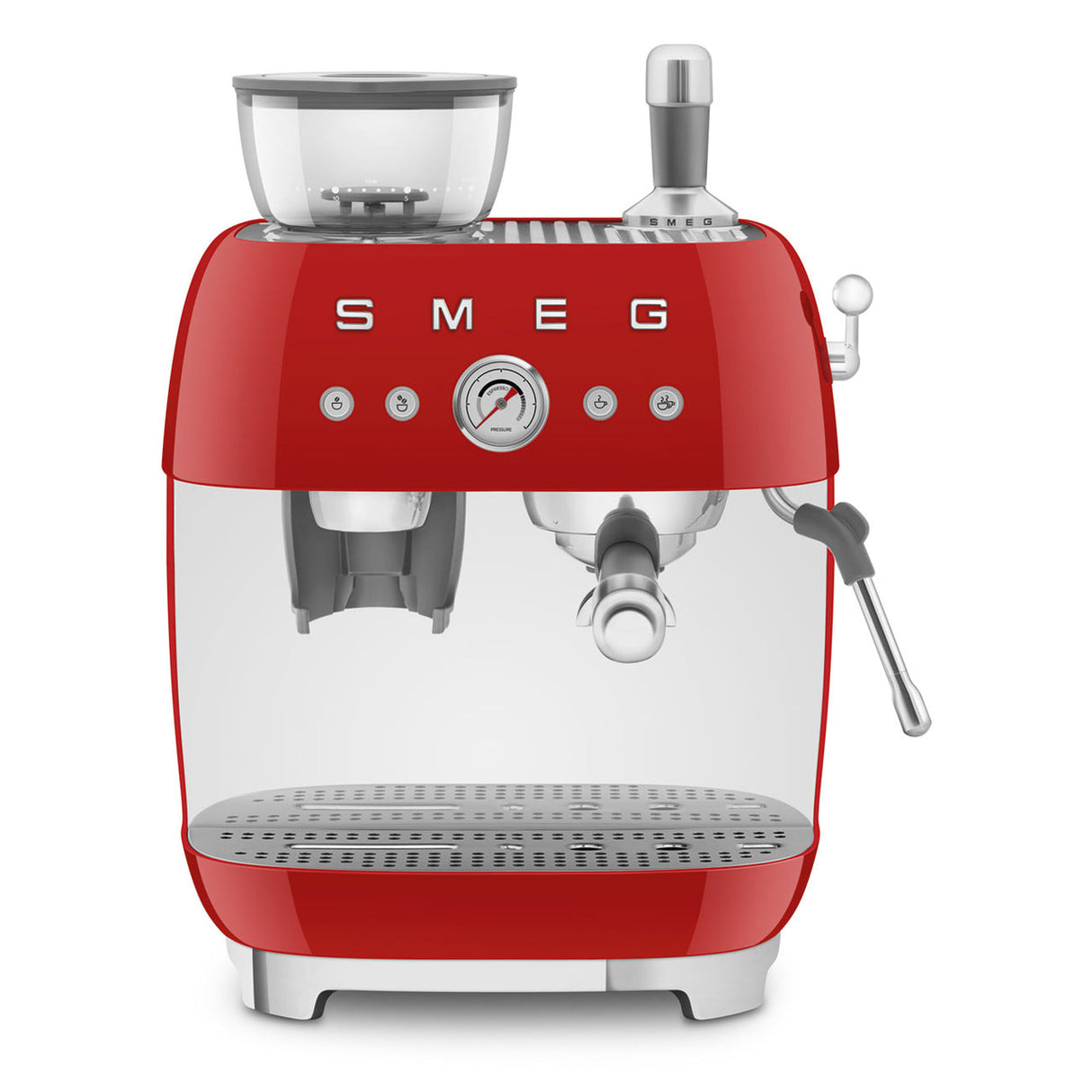 Smeg 50`s Retro Style Aesthetic Semi-automatic Espresso Coffee Machine Red