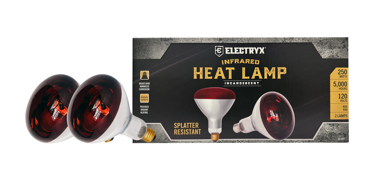 Electryx 250w Red Heat Lamp Bulb Red