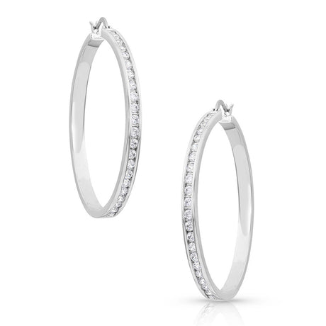 Montana Silversmiths Star Light Lined Hoop Earrings