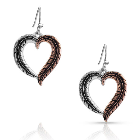 Montana Silversmiths Hearts Aflutter Feather Earrings