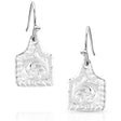 Montana Silversmiths Chiseled Cow Tag Earrings