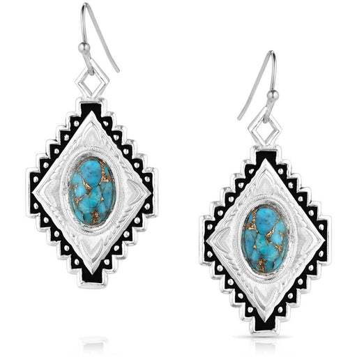 Montana Silversmiths Diamond Of The West Turquoise Earrings