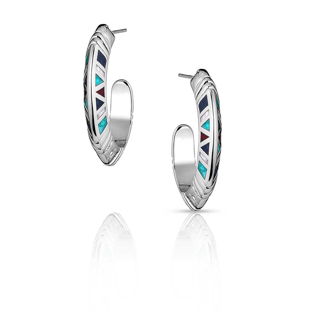 Montana Silversmiths Hidden Mosaic Hoop Earrings