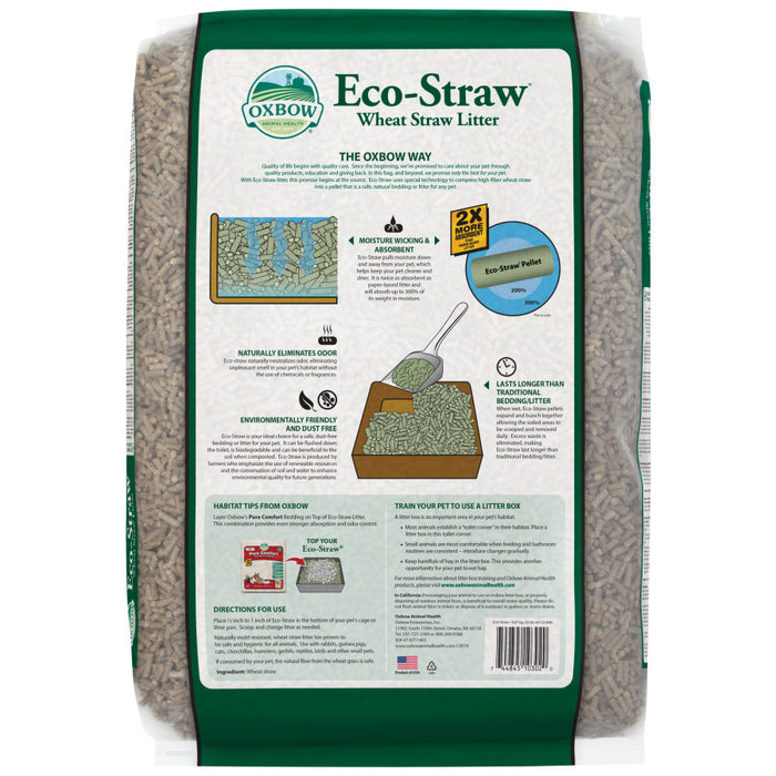 Oxbow Animal Health Eco-Straw Wheat Straw Litter Pellet - 20lb.