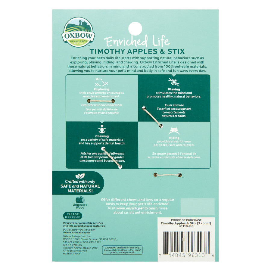 Oxbow Animal Health Enriched Life Timothy Apples & Stix Chews