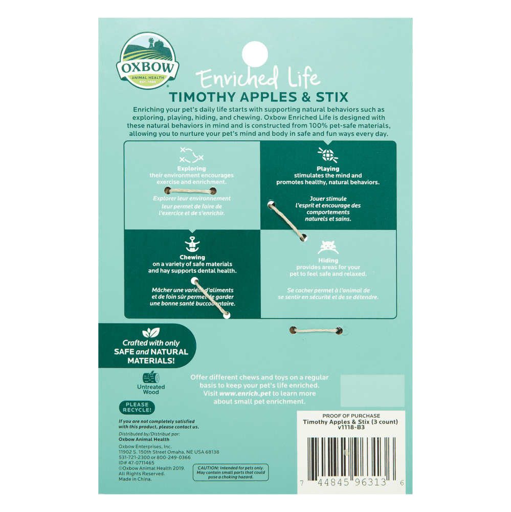 Oxbow Animal Health Enriched Life Timothy Apples & Stix Chews