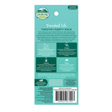 Oxbow Animal Health Enriched Life Timothy Chews Party Pack