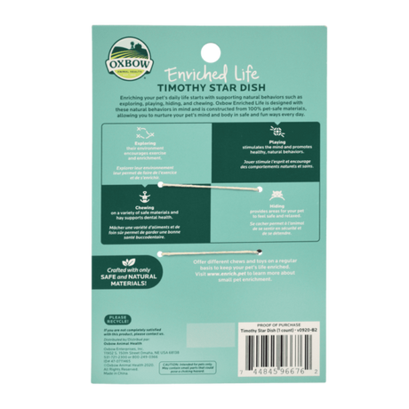 Oxbow Animal Health Enriched Life Timothy Star Dish Chew
