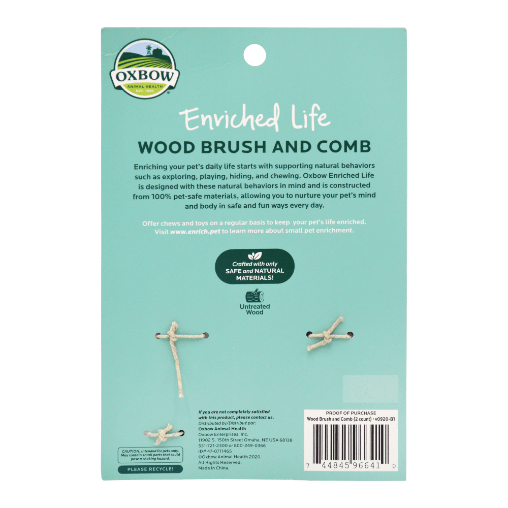 Oxbow Animal Health Enriched Life Wood Brush & Comb