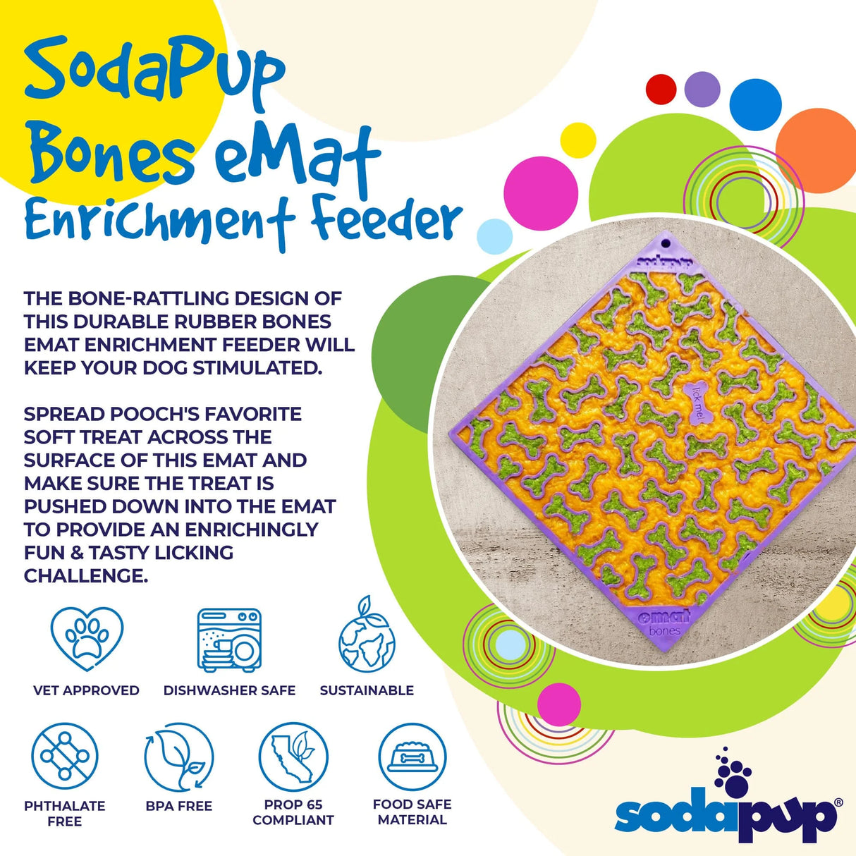 SodaPup Bones Design Lick Mat - Large