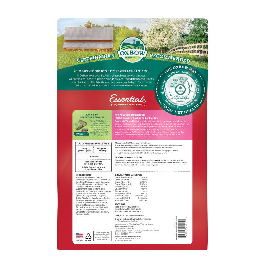 Oxbow Animal Health Essentials Young Rabbit Food - (5lb / 25 lb)