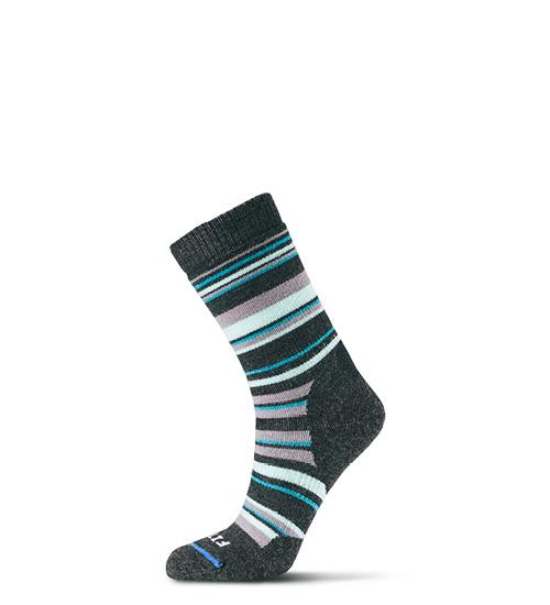 Fits Medium Hiker Striped Sock Charcoal