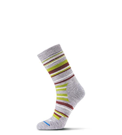 Fits Women's Medium Hiker Striped Crew Sock Light Grey