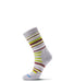 Fits Women's Medium Hiker Striped Crew Sock Light Grey