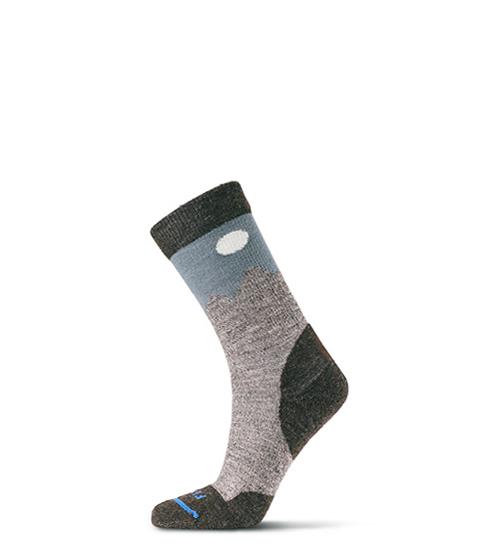 Fits Light Hiker Teton Crew Sock Chestnut/Stormy Weather