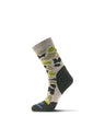 Fits Light Hiker Camo Print Crew Sock Chestnut